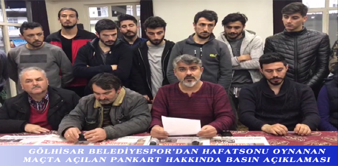 GÖLHİSAR BELEDİYESPOR’DAN HAFATSONU OYNANAN MAÇTA AÇILAN PANKART HAKKINDA BASIN AÇIKLAMASI