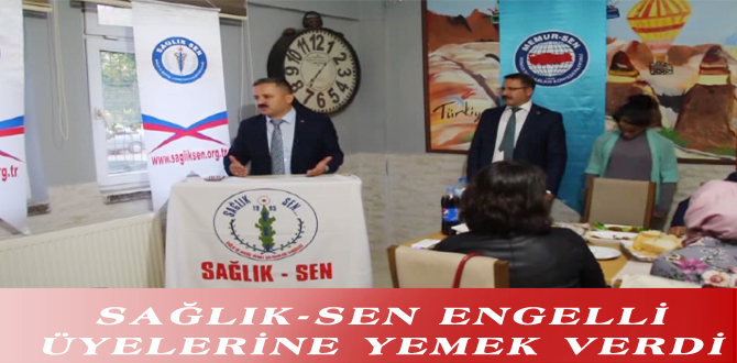 SAĞLIK-SEN ENGELLİ ÜYELERİNE YEMEK VERDİ