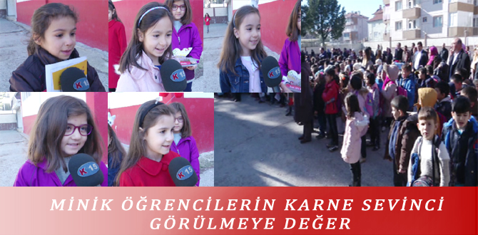 MİNİK ÖĞRENCİLERİN KARNE SEVİNCİ GÖRÜLMEYE DEĞER