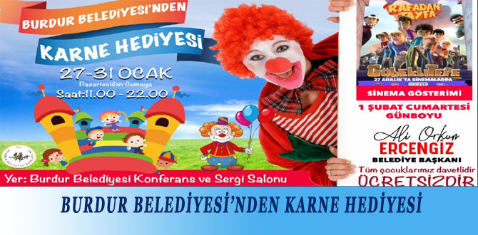 BURDUR BELEDİYESİ’NDEN KARNE HEDİYESİ