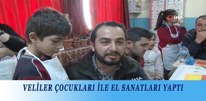 VELİLER ÇOCUKLARI İLE EL SANATLARI YAPTI