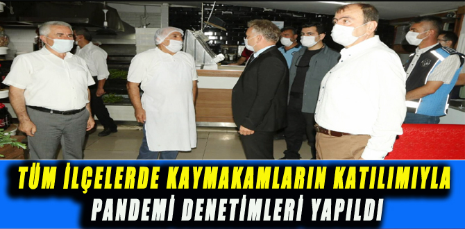 TÜM İLÇELERDE KAYMAKAMLARIN KATILIMIYLA PANDEMİ DENETİMLERİ YAPILDI