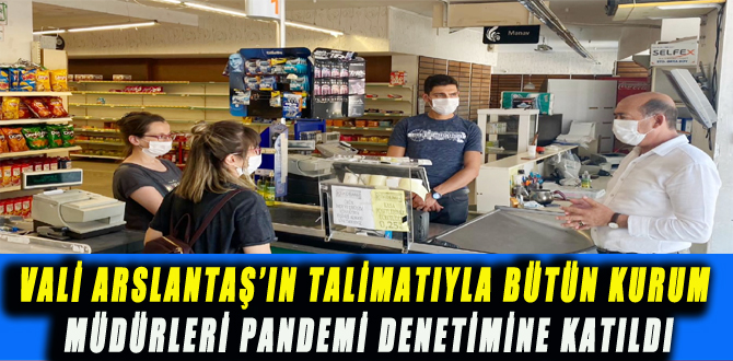 VALİ ARSLANTAŞ’IN TALİMATIYLA BÜTÜN KURUM MÜDÜRLERİ PANDEMİ DENETİMİNE KATILDI