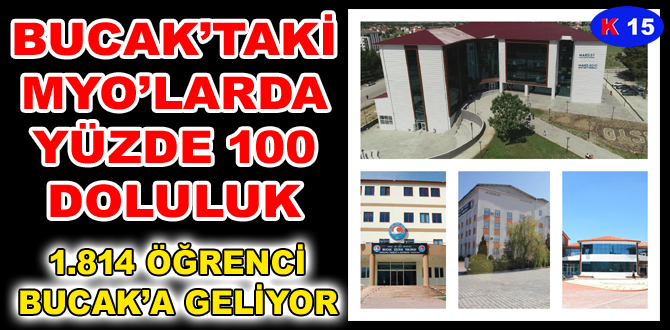 BUCAK’TAKİ MYO’LARDA YÜZDE 100 DOLULUK,  1.814 ÖĞRENCİ BUCAK’A GELİYOR